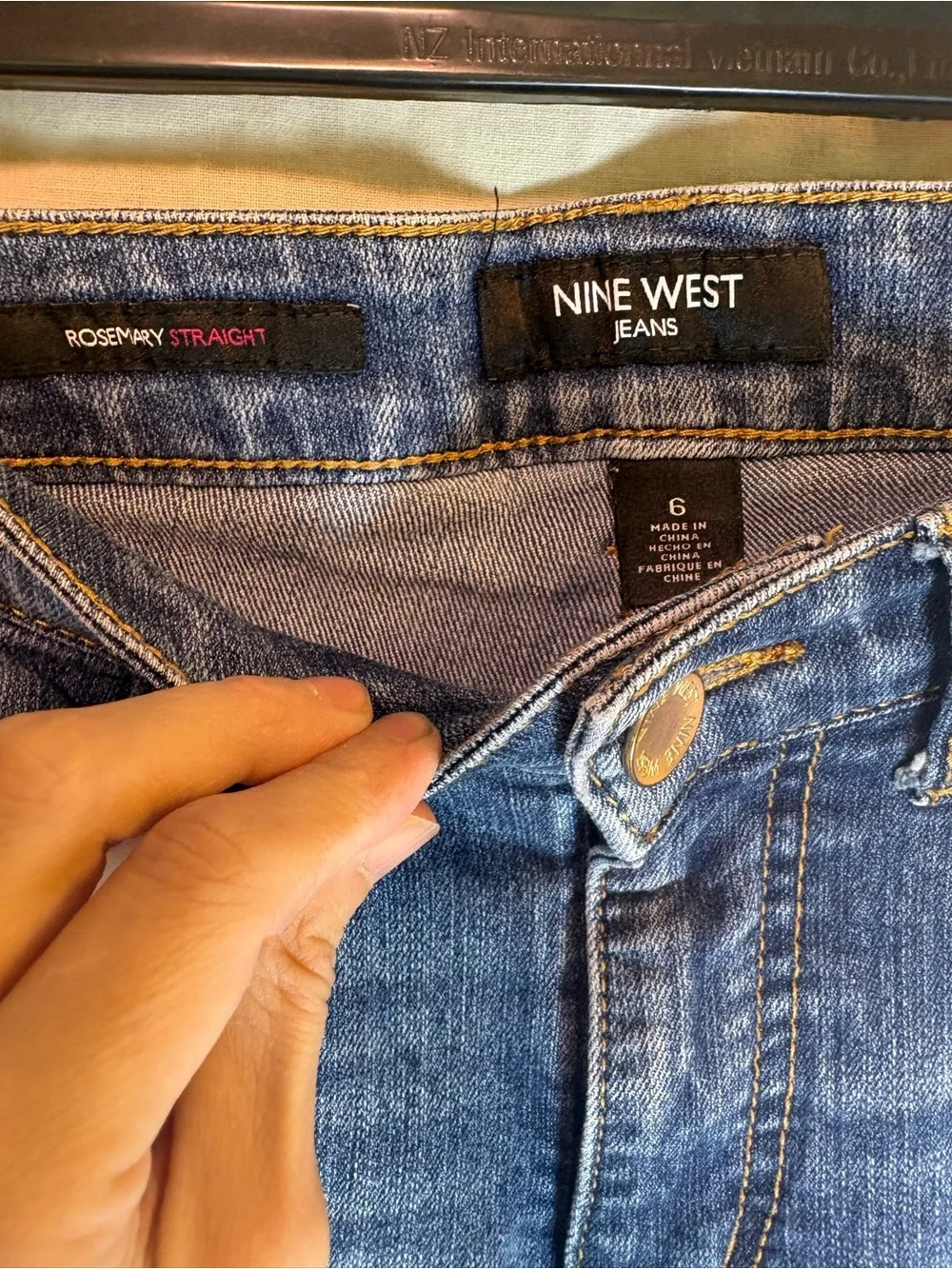 Nine West Jeans Rosemary Straight Leg Women’s 6 Medium Wash Cute Pockets